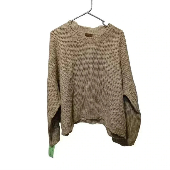 POL women's size large beige chunky oversized sweater - Picture 1 of 8